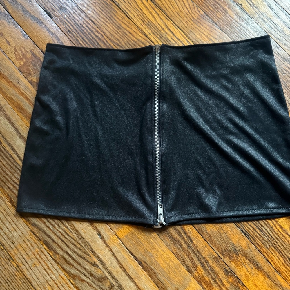 ForPlay Black Mini Skirt with Silver Zippers